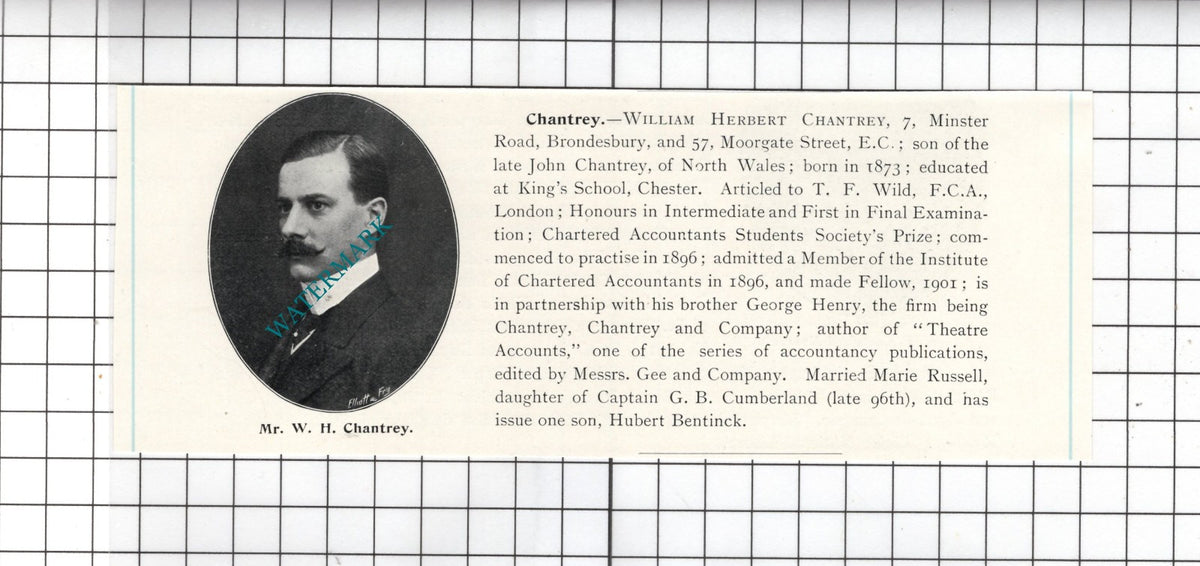 William Herbert Chantrey - c.1905 Clipping