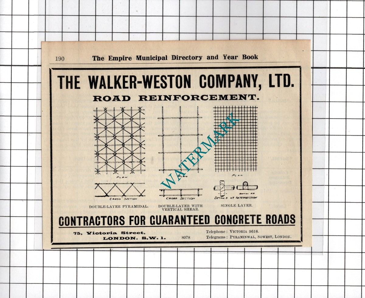 The Walker-Weston Company Ltd London - 1927 Small Advert