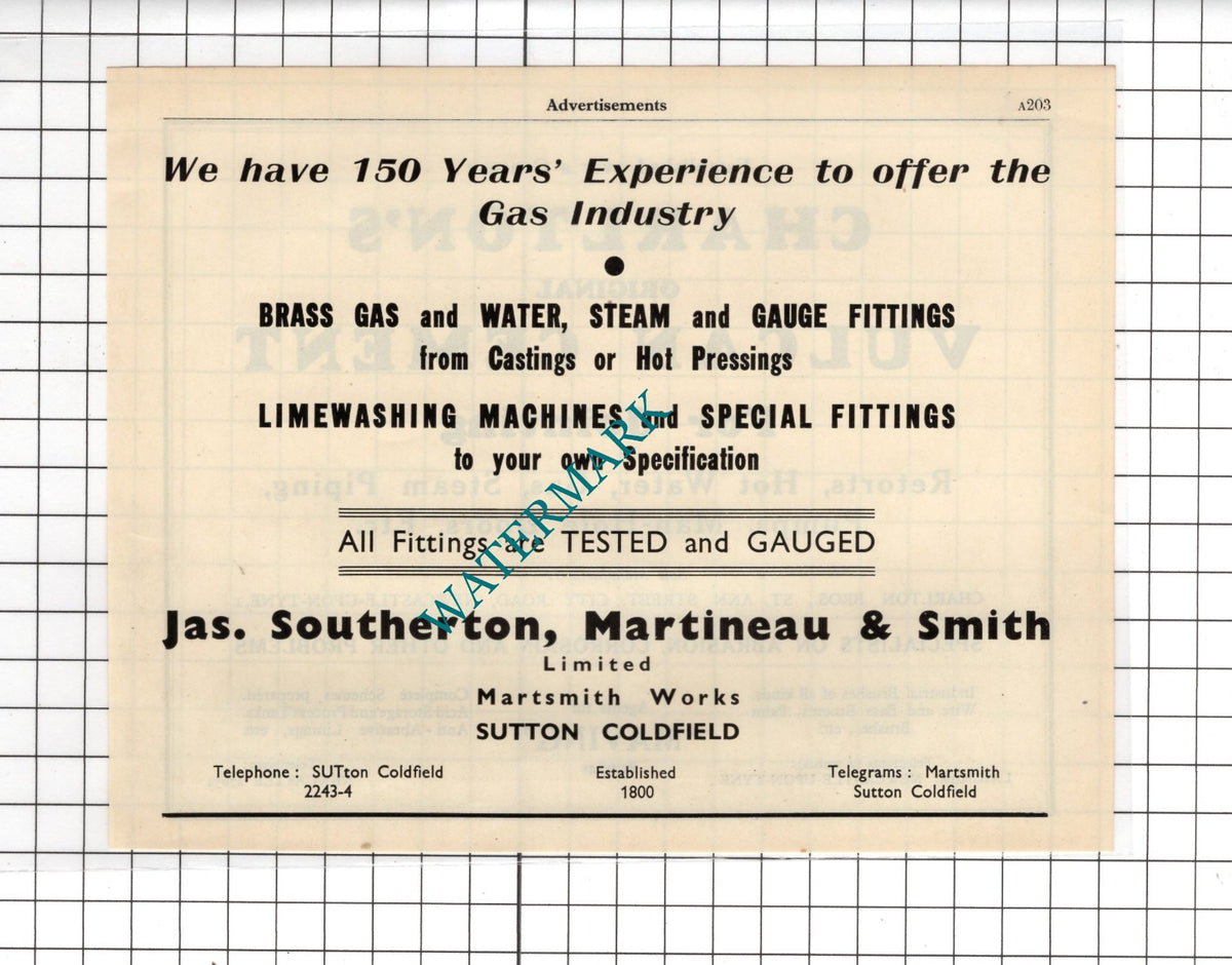 Charlton Bros Newcastle Upon Tyne / Jas Southerton Martineau Smith - 1951 Advert