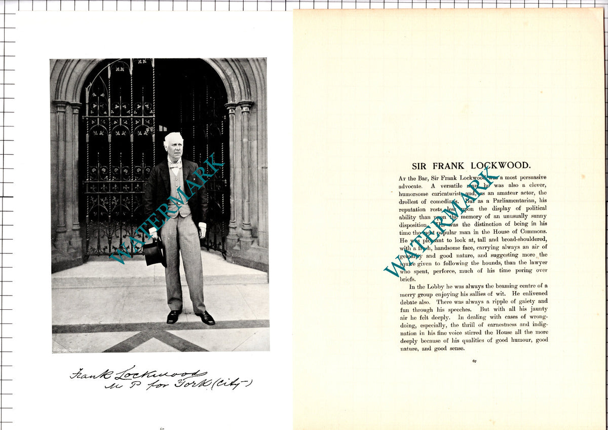 Sir Frank Lockwood - 1926 Advert / Print