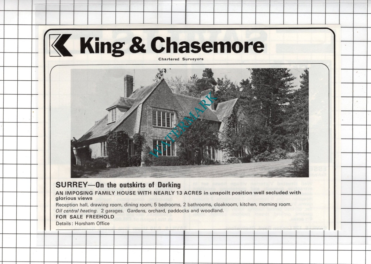 Dorking Surrey House Sale Advert - 1978