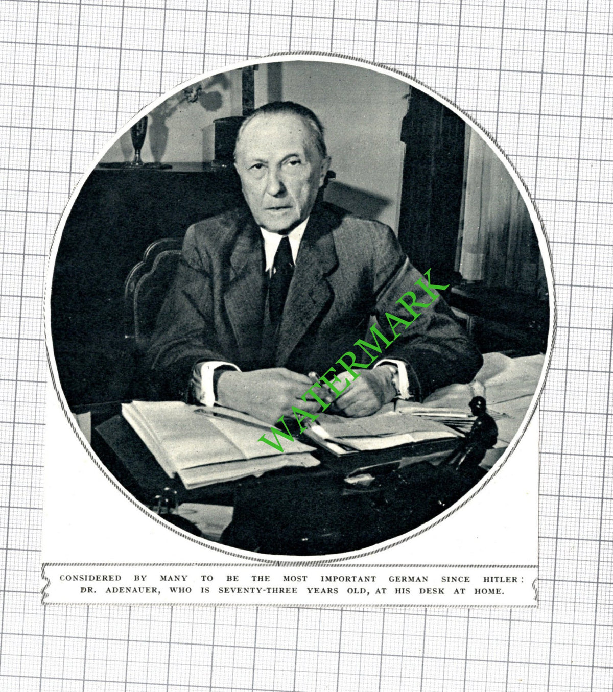 Dr Adenauer Germany - 1949 Cutting