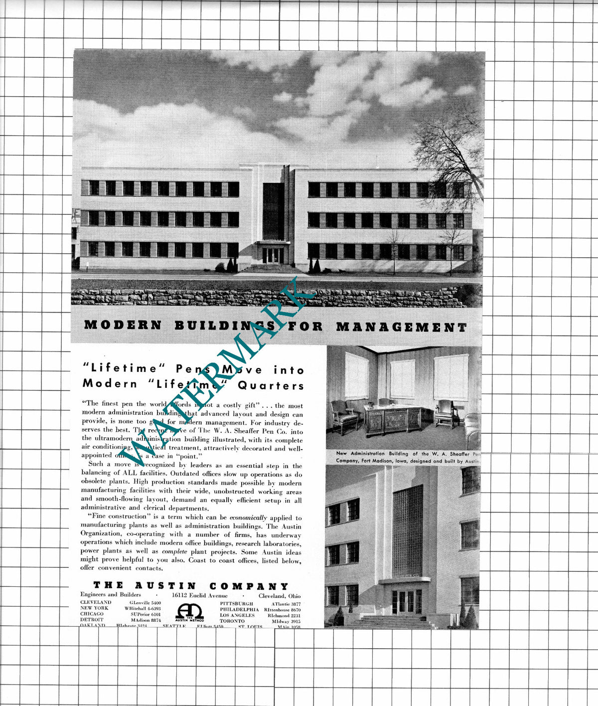 W A Sheaffer Pen Company Fort Madison Iowa USA ADVERT - 1937 Print / Clip