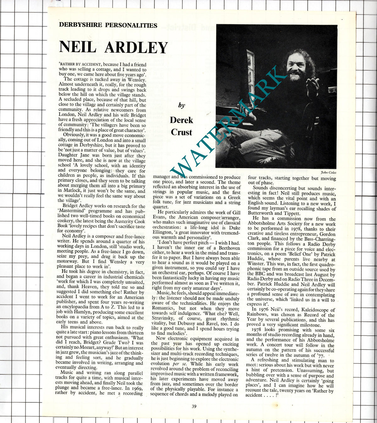 Neil Ardley Composer Bridget Ardley - 1978 Article