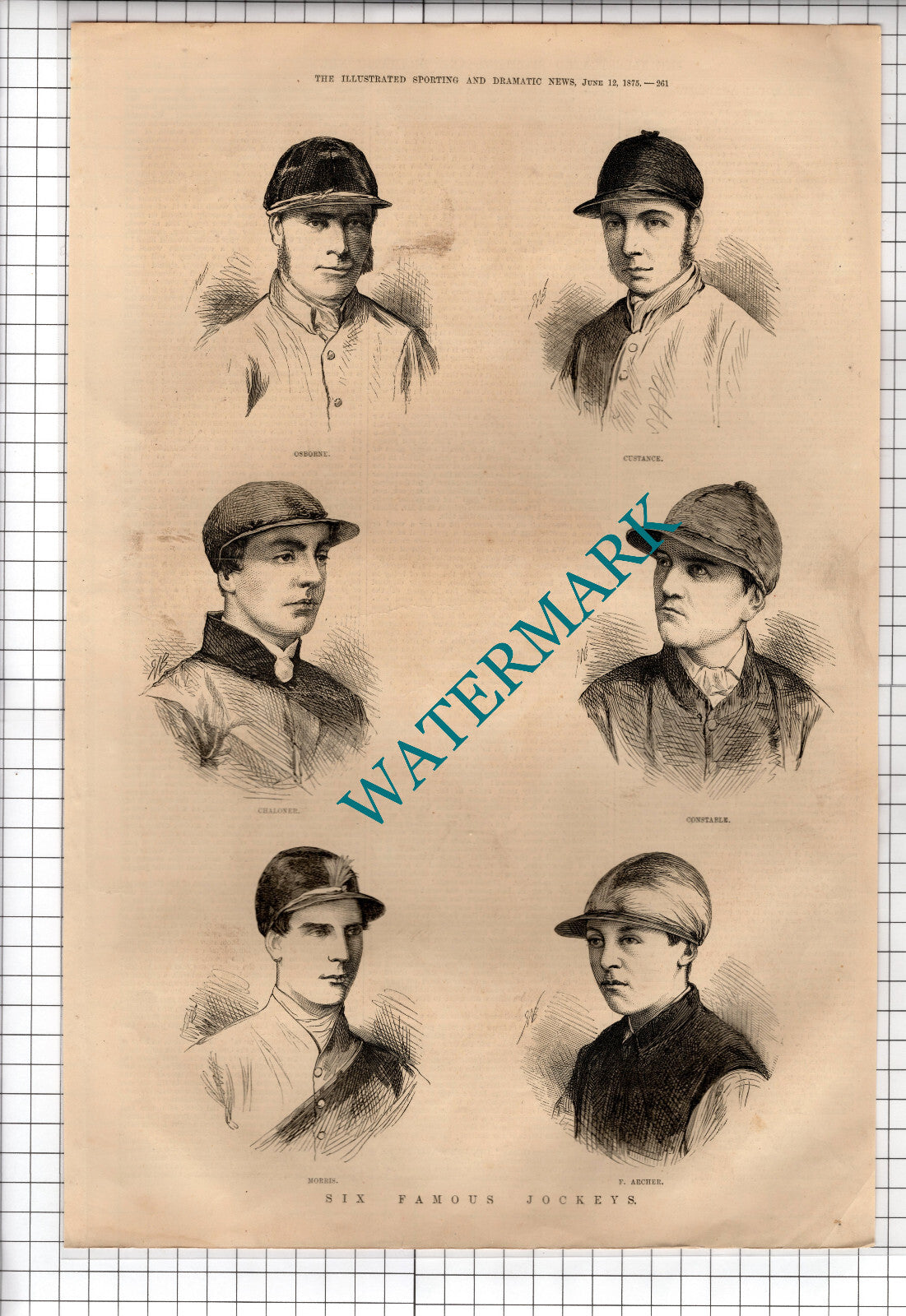 Famous Jockeys Osborne Custance Chaloner Morris Archer Constable 1875 News Page