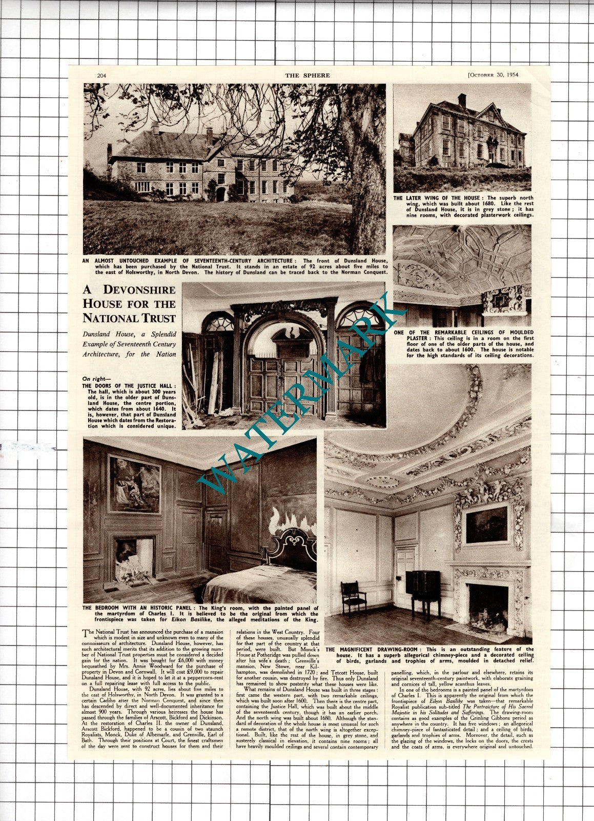 Dunsland House Devon - 1954 Article