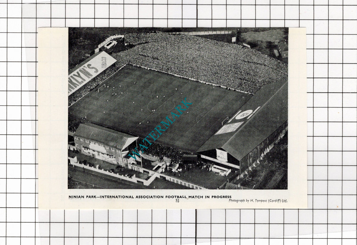 Ninian Park Cardiff Wales - 1958 Clipping
