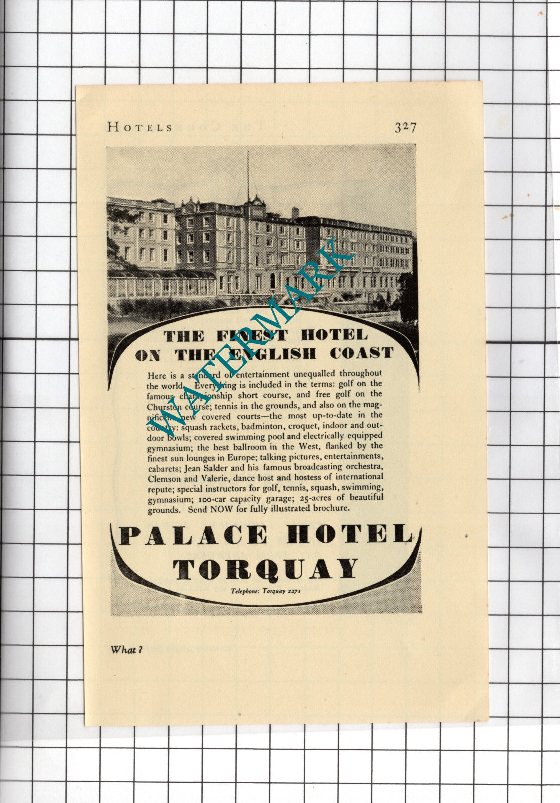 Harrogate Yorkshire Tourism Advert / Palace Hotel Torquay - 1938 Advert
