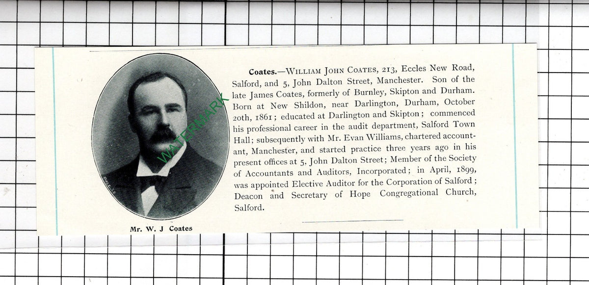 James Boardman Old Trafford / William John Coates Shildon - c.1905 Clipping