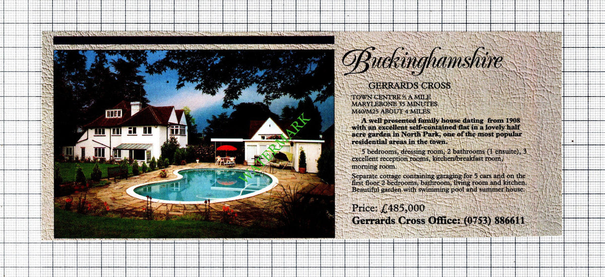 Gerrards Cross House Sale Advert - 1991 Cutting