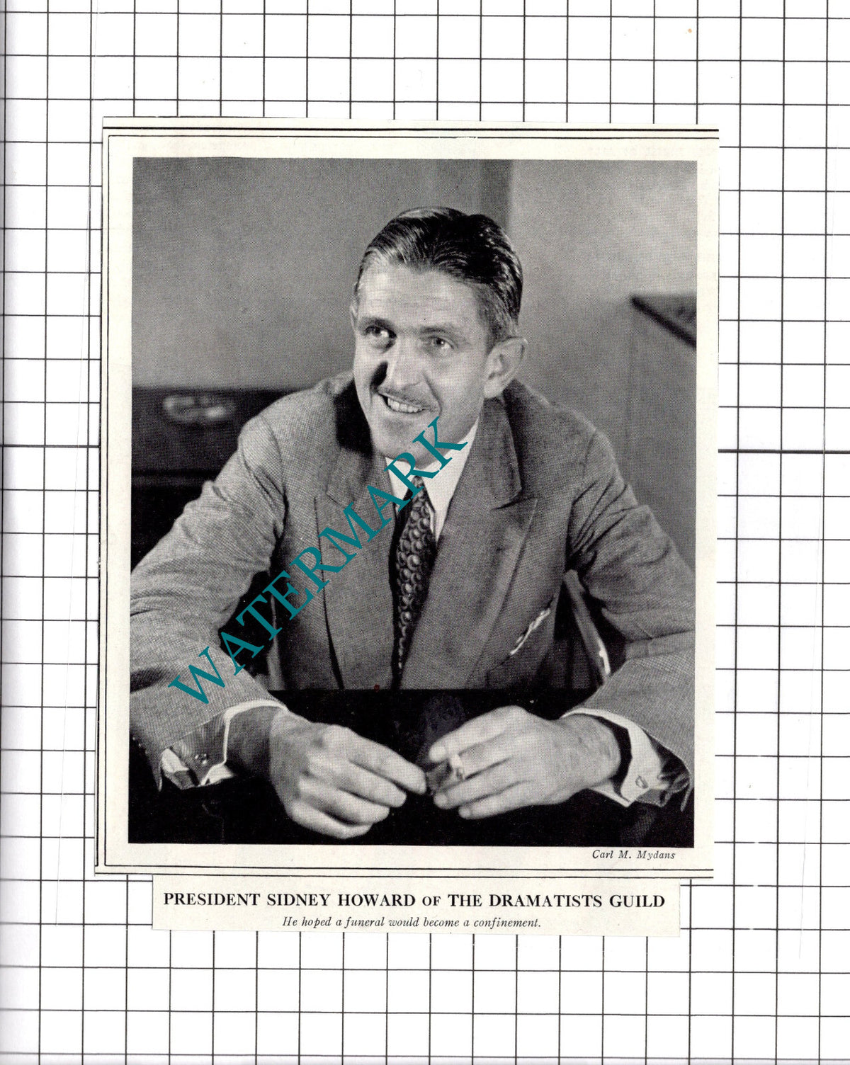 President Sidney Howard The Dramatists Guild USA - 1937 Clipping / Print