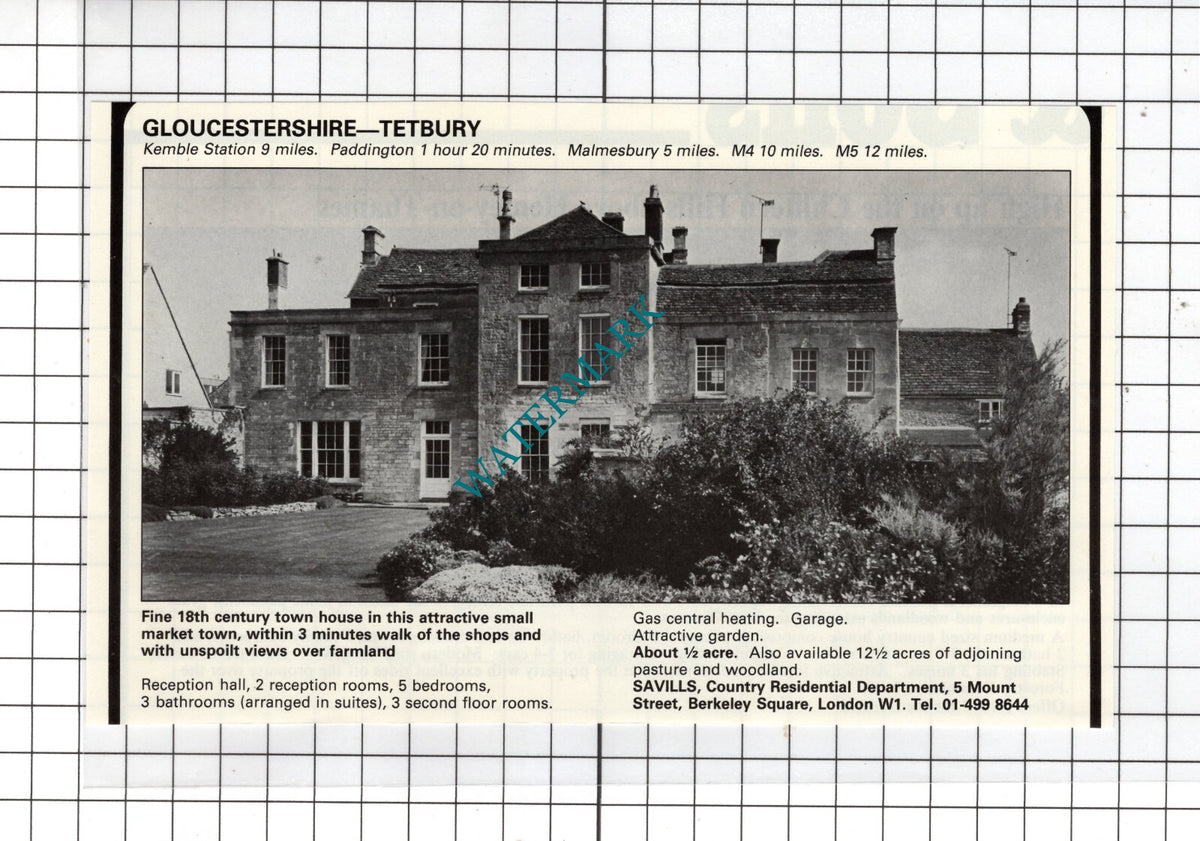 Tetbury Gloucestershire - 1980 House Sale Advert