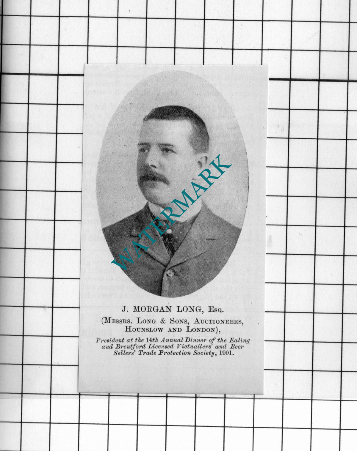 J Morgan Long Messrs Long & Sons Auctioneers Hounslow - 1902 Small Cutting
