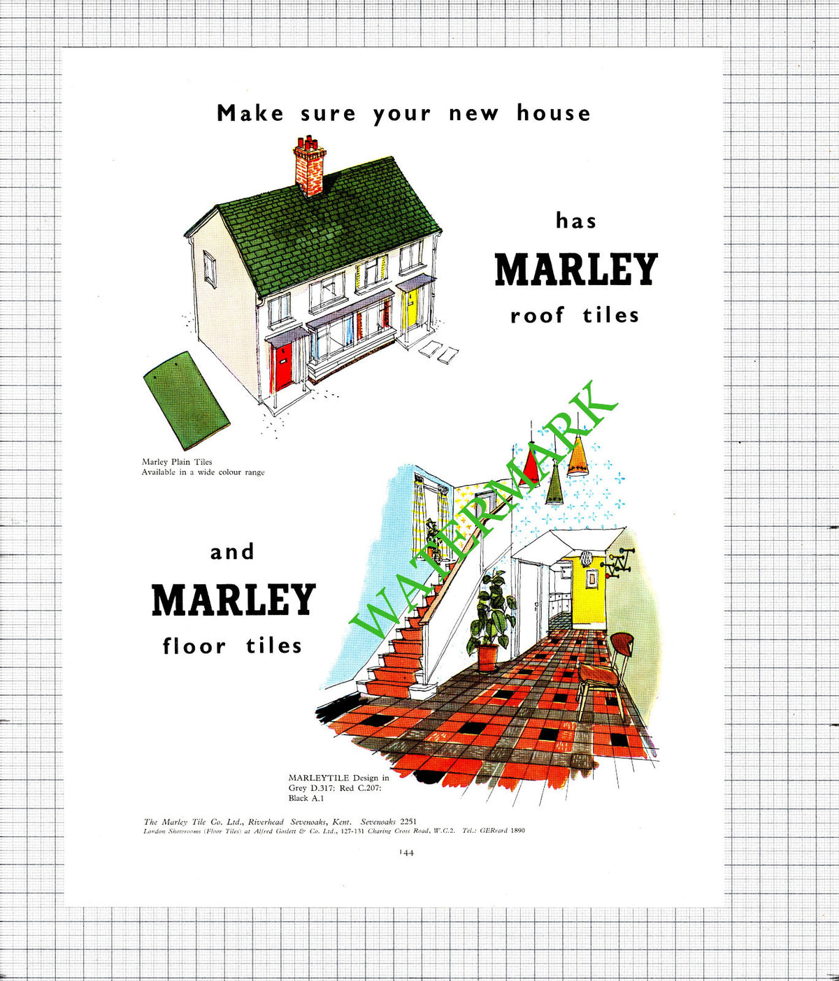 The Marley Tile Co Ltd Riverhead Sevenoaks Kent ADVERT - 1956 Cutting