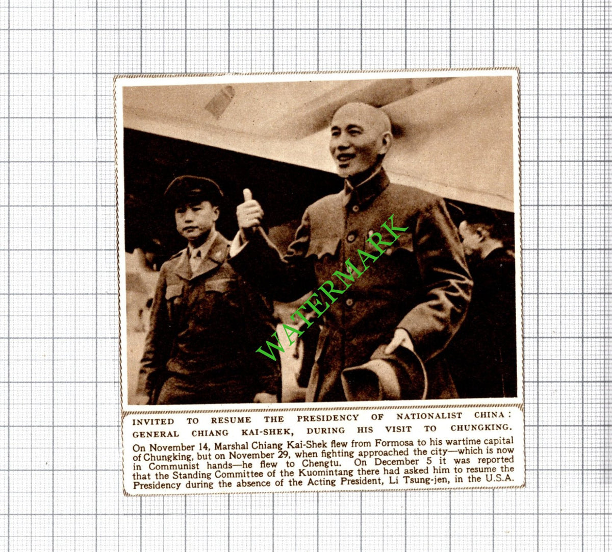 General Chiang Kai-Shek Chungking Visit - 1949 Small Cutting