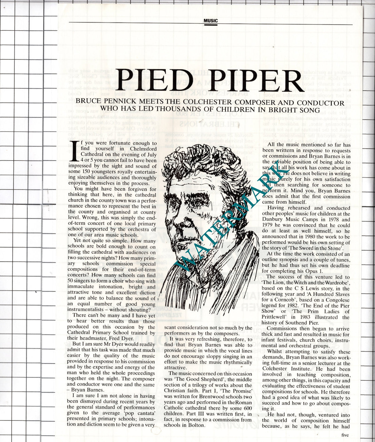 Cathedral Primary School Chelmsford Essex Fred Dyer Bryan Barnes - 1989 Article