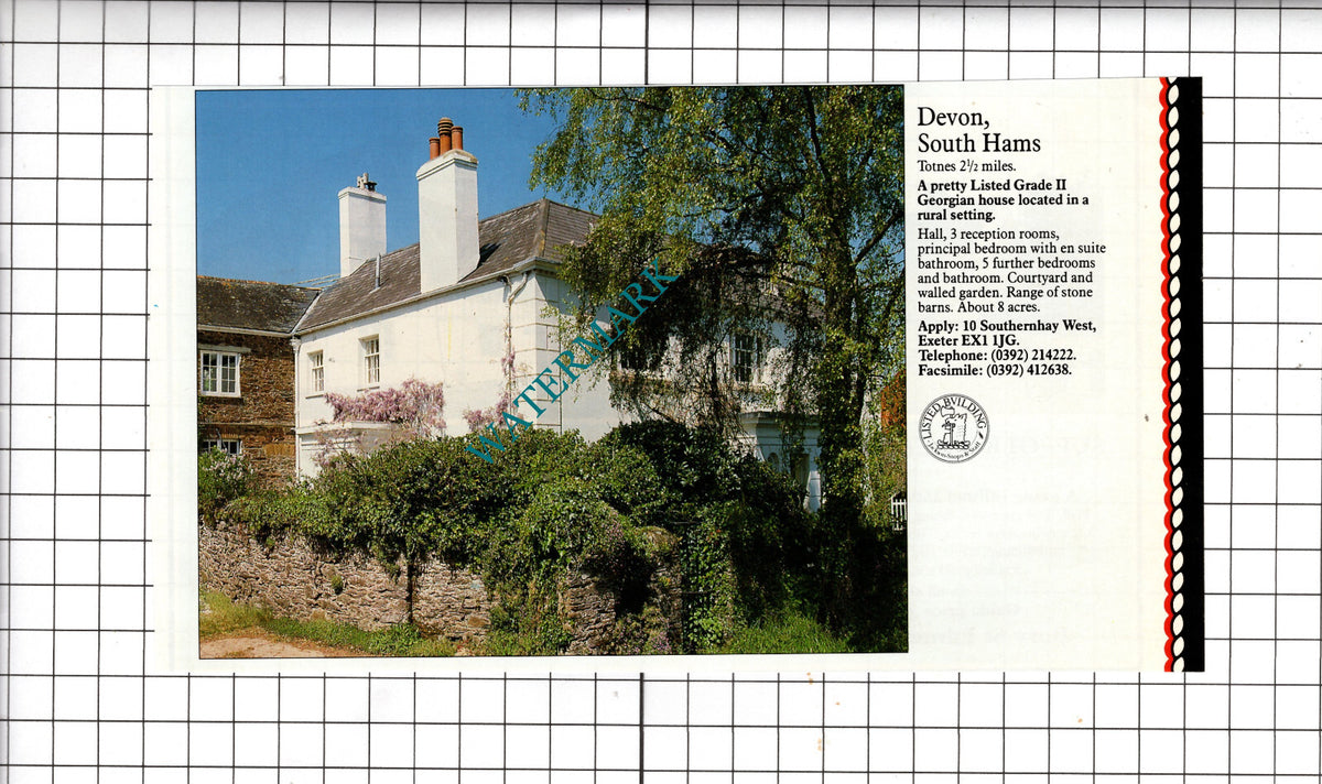 Totnes Devon South Hams House Sale Advert - 1994 Cutting
