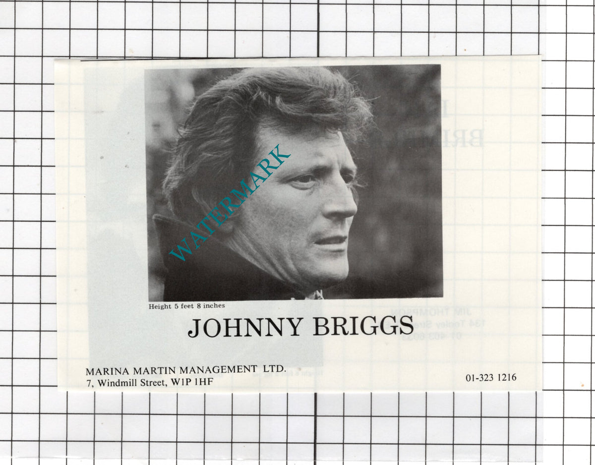 Ian Brimble Actor / Johnny Briggs Actor Advert - 1986 Cutting