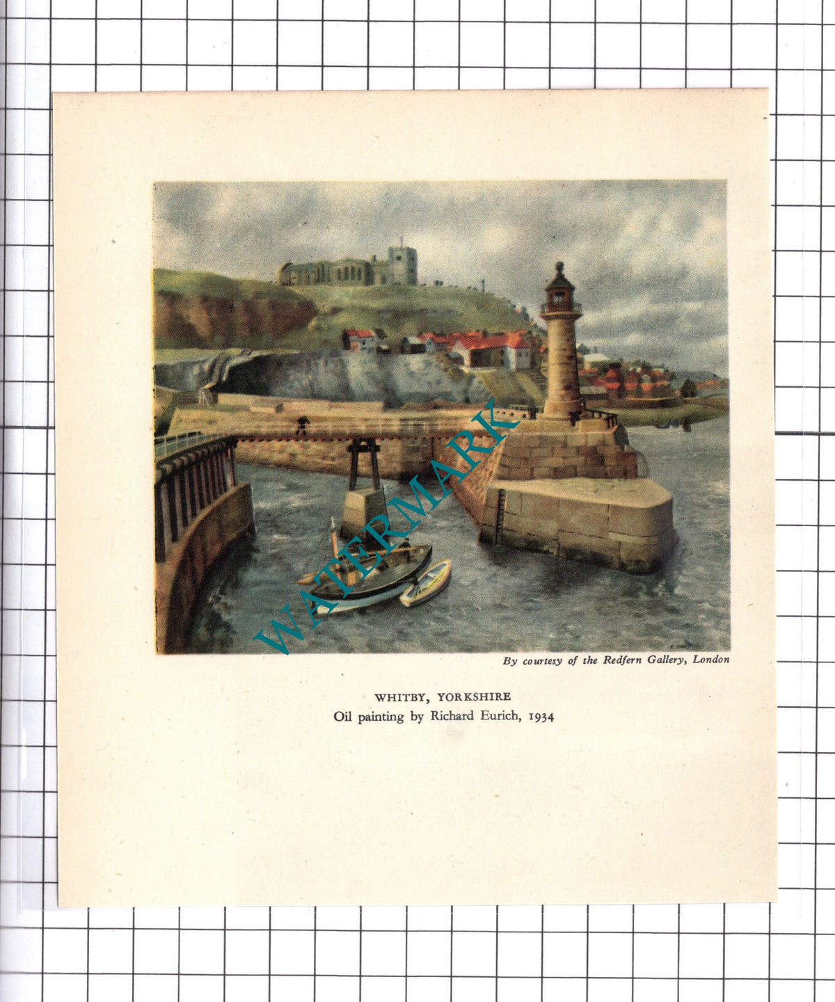 Whitby Yorkshire Eurich - c.1945 Small Clipping / Print