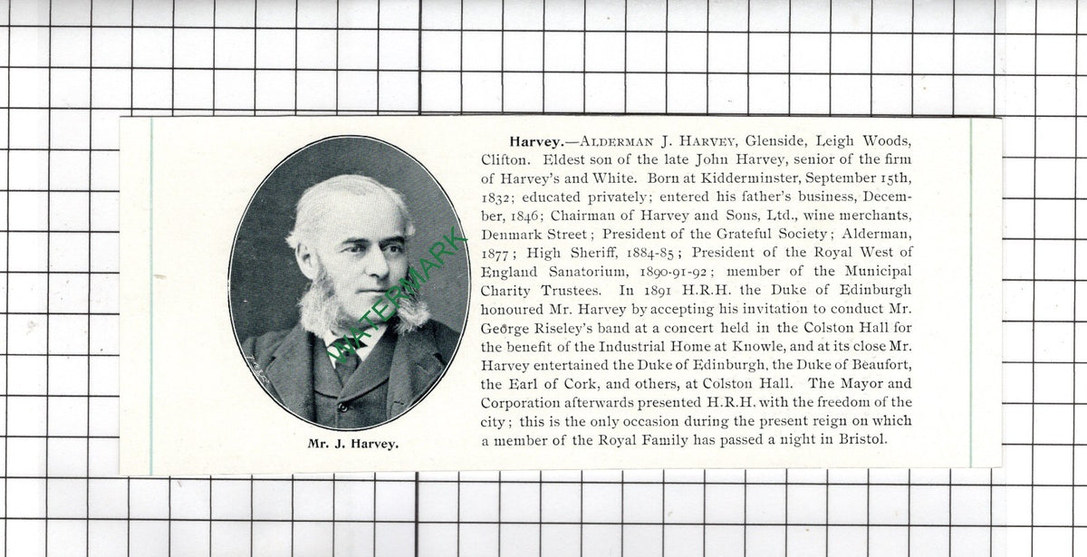 Francis James Fry Bristol / J Harvey Glenside Leigh Woods Clifton 1898 Clipping