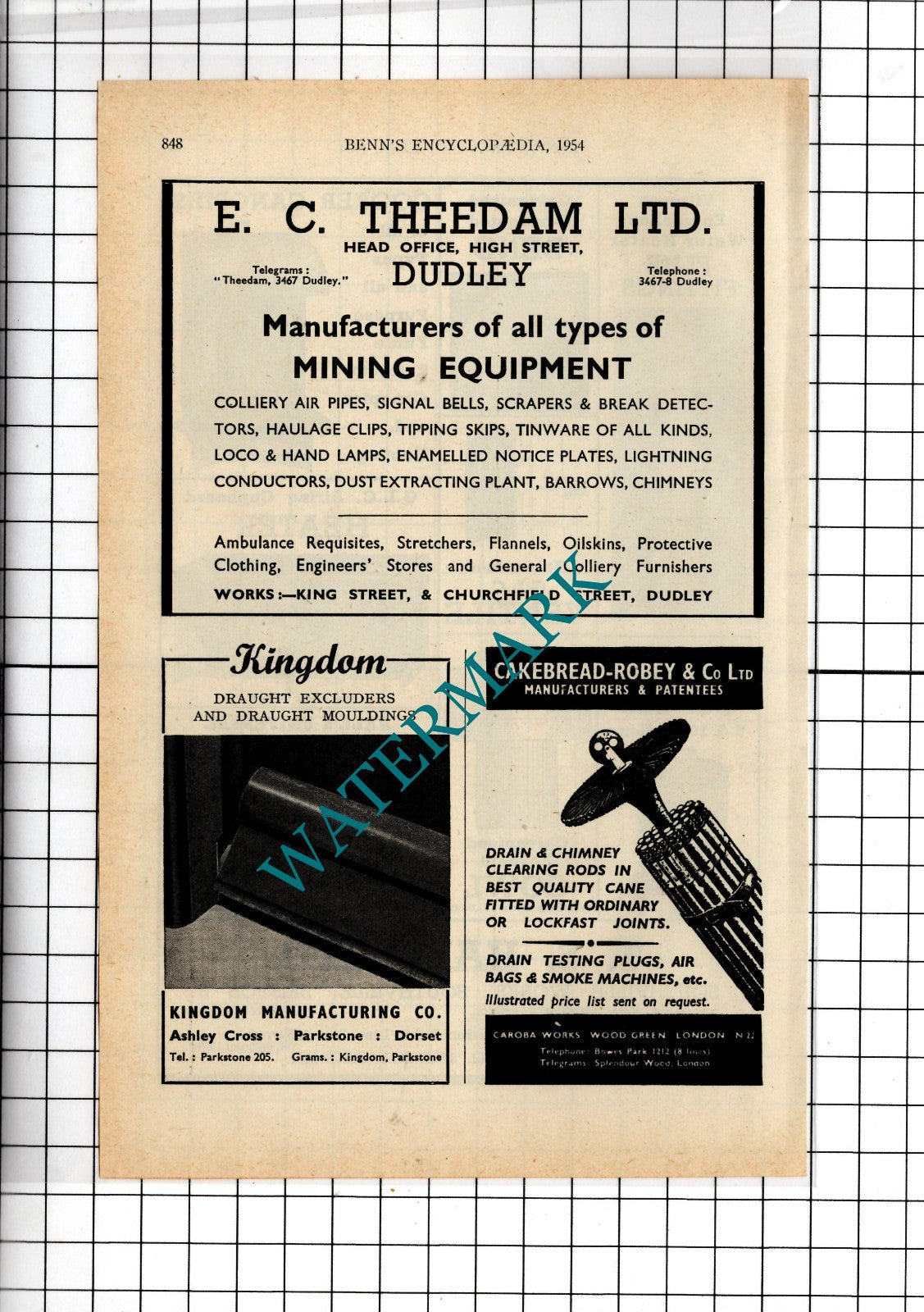 T S Hall Ltd Southville Bristol / E C Theedam Ltd Dudley - 1954 Advert
