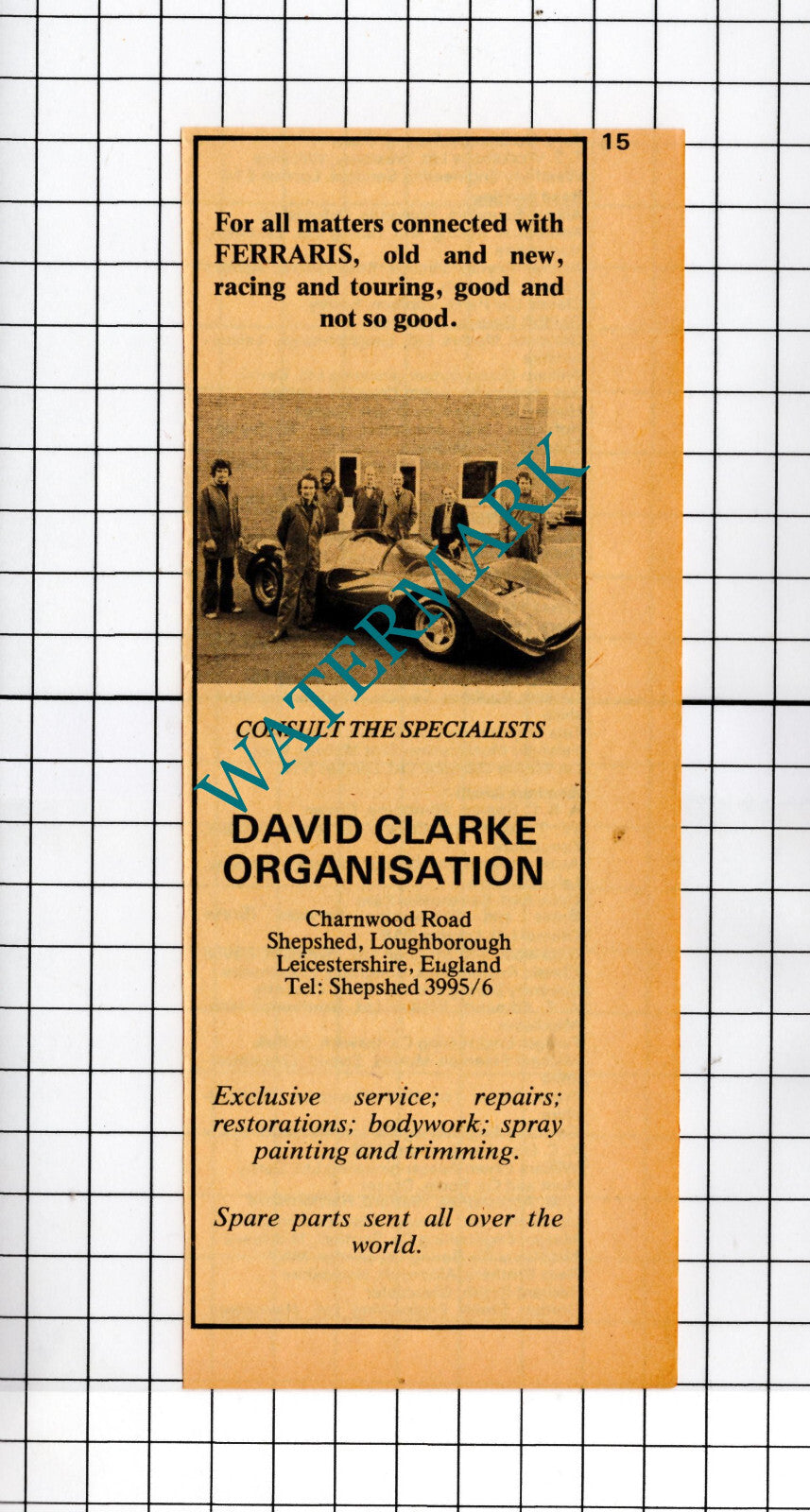 David Clarke Organisation Shepshed Loughborough Leics - 1975 Small Advert