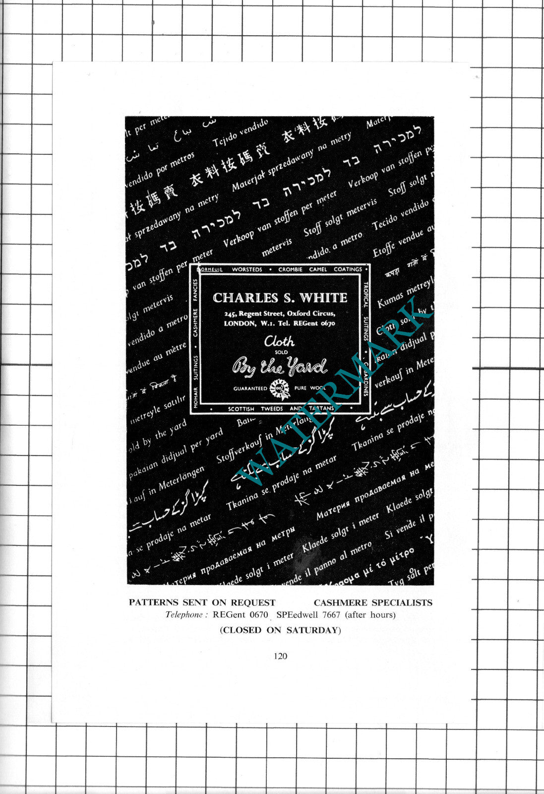 Charles S White London Advert - c.1960's Clipping / Print