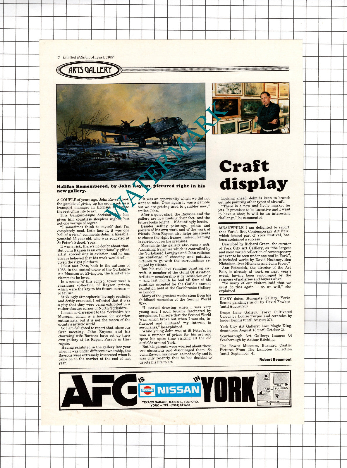 John Rayson Artist - 1988 Cutting