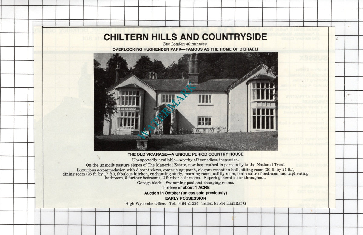 The Old Vicarage Hughenden Park - 1980 House Sale Advert
