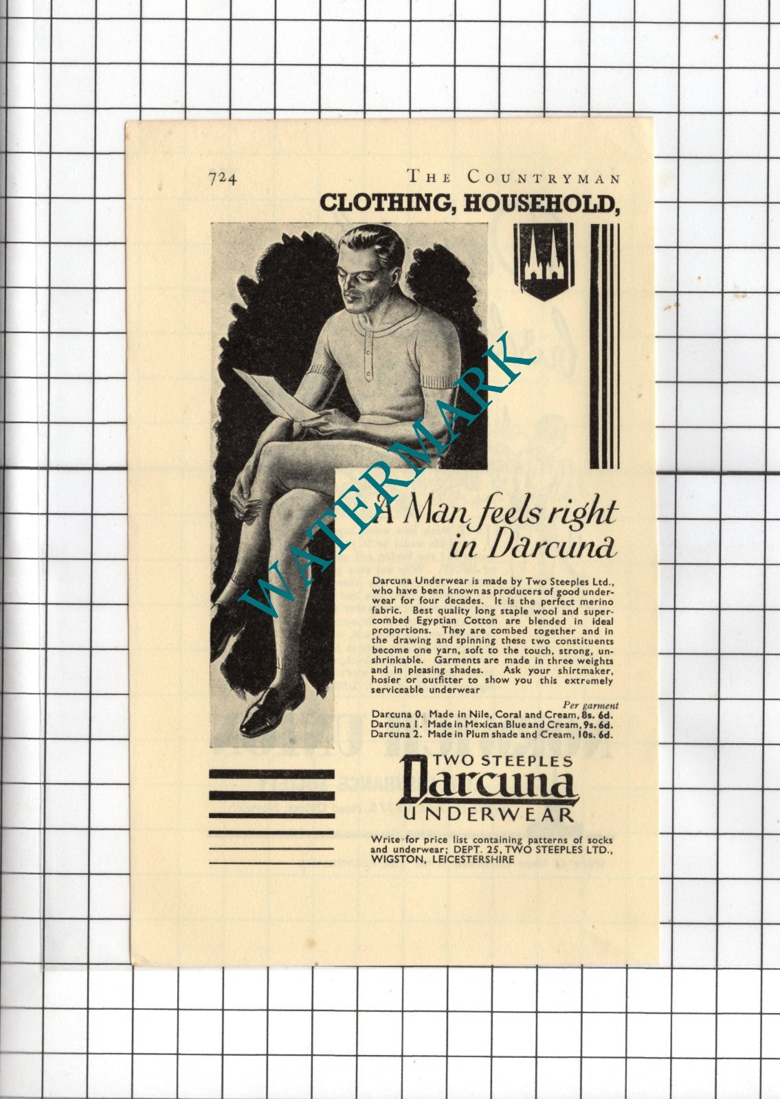 Darcuna Underwear SMALL ADVERT - 1935