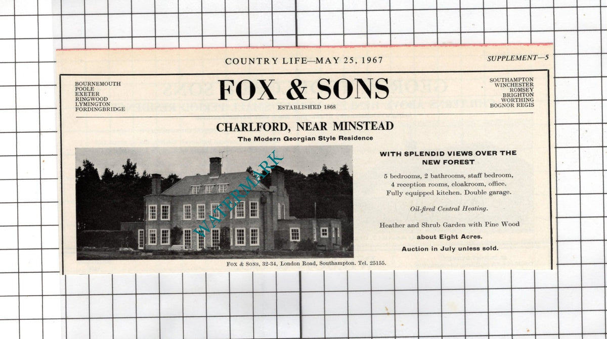 Charlford Gloucestershire - 1967 House Sale Advert
