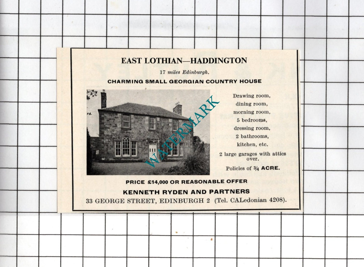 Haddington East Lothian Scotland Small House Sale Advert - 1967