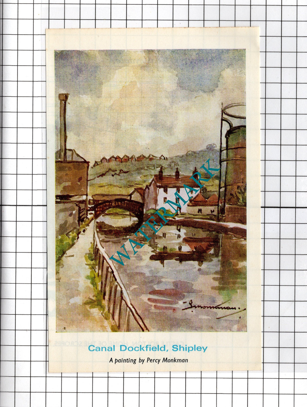 Canal Dockfield Shipley Yorkshire - 1972 Clipping