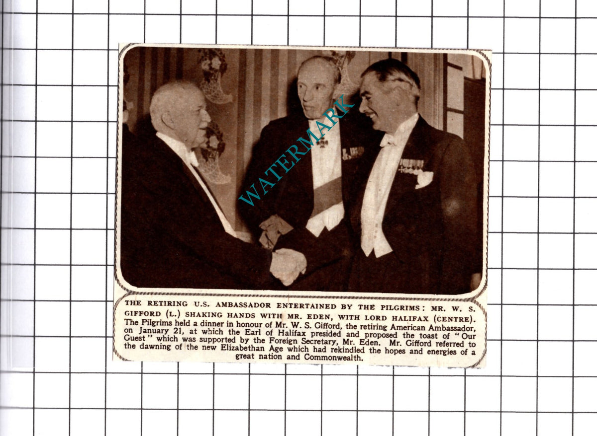 Mr W S Gifford Lord Halifax Mr Eden - 1953 Small Cutting