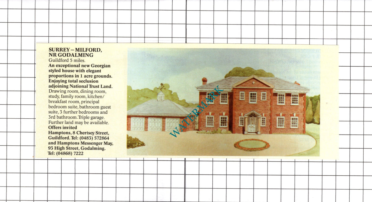 Milford Surrey House Sale Advert - c.1990 Clipping / Print