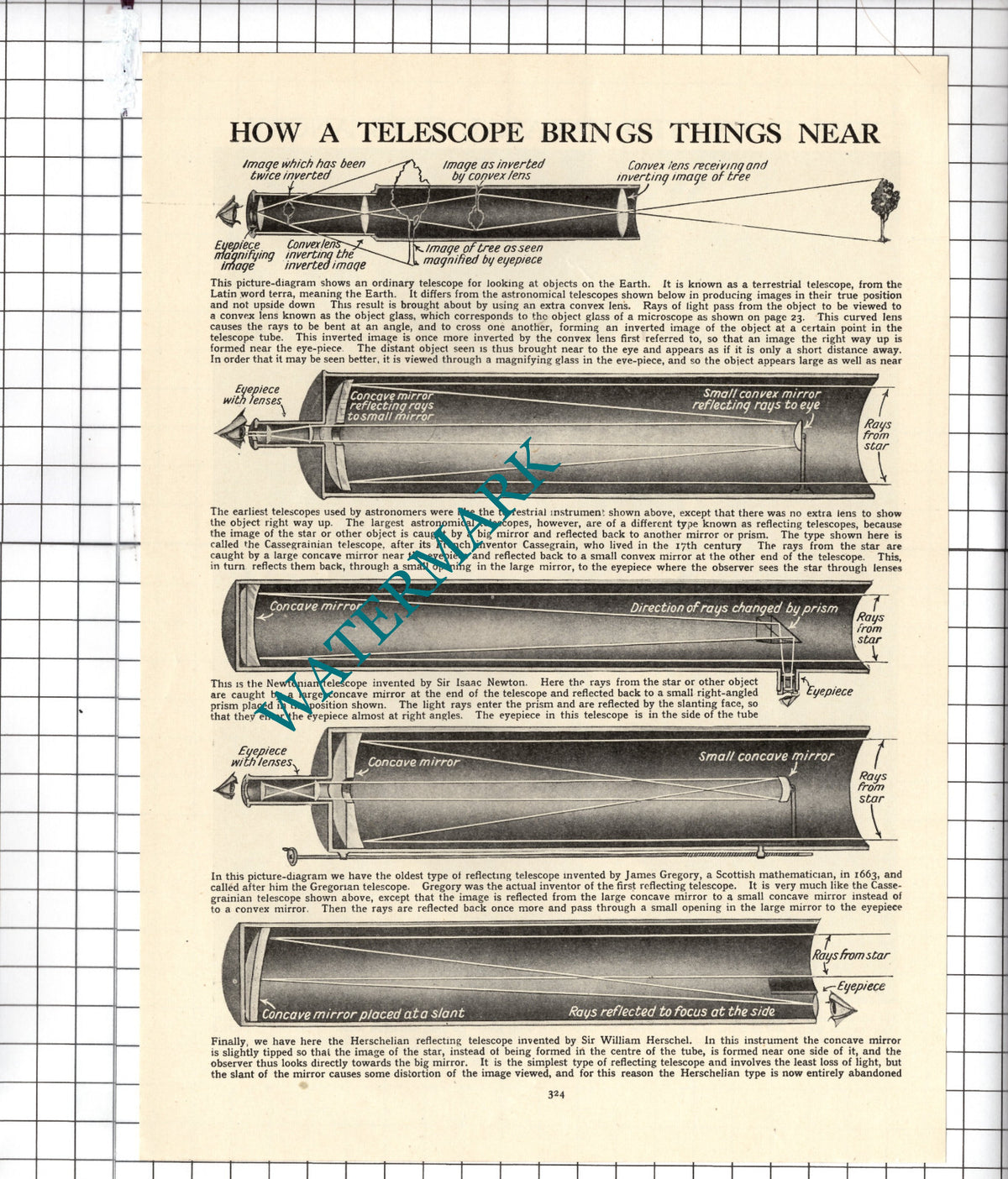 How A Telescope Works - c.1940's Cutting