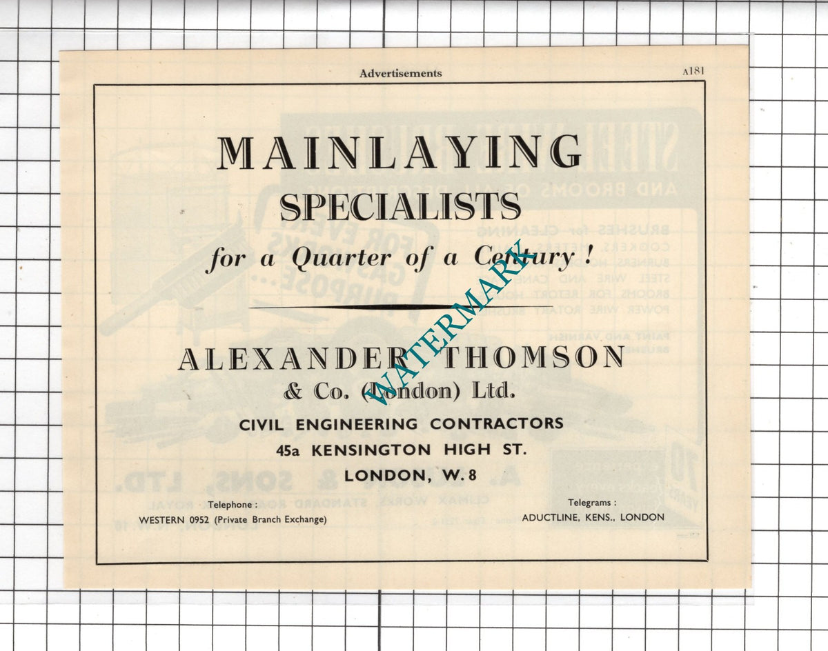 A Luson & Sons Ltd London / Alexander Thomson & Co London Ltd - 1951 Advert
