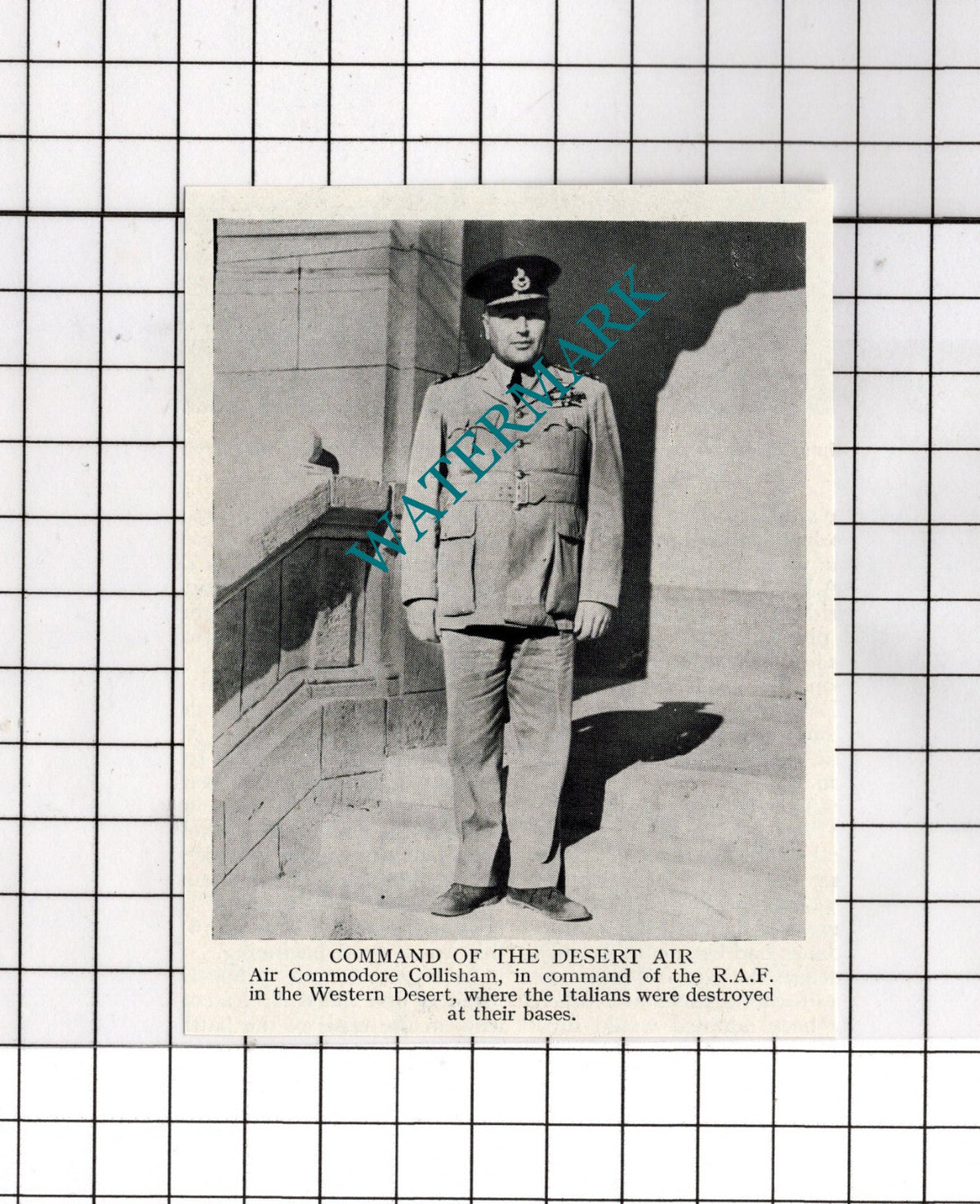 Air Commodore Collisham RAF WW2 World War Two - c.1940s Small Cutting