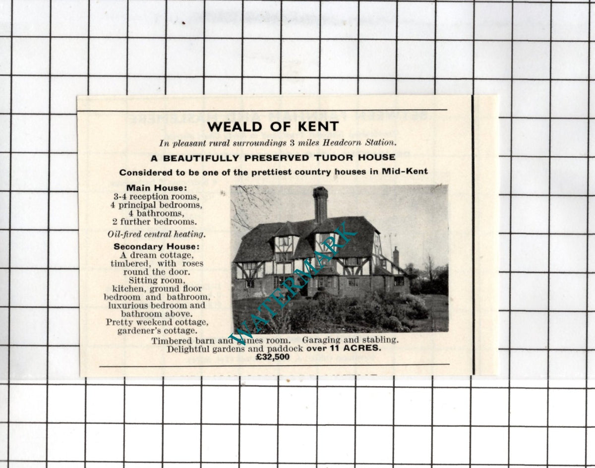 Headcorn Kent - 1967 SMALL House Sale Advert