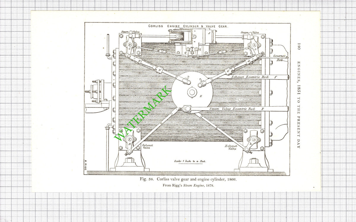 Corliss Beam Engine / Corliss's Valve Gear Engine Cylinder - 1938 Cutting