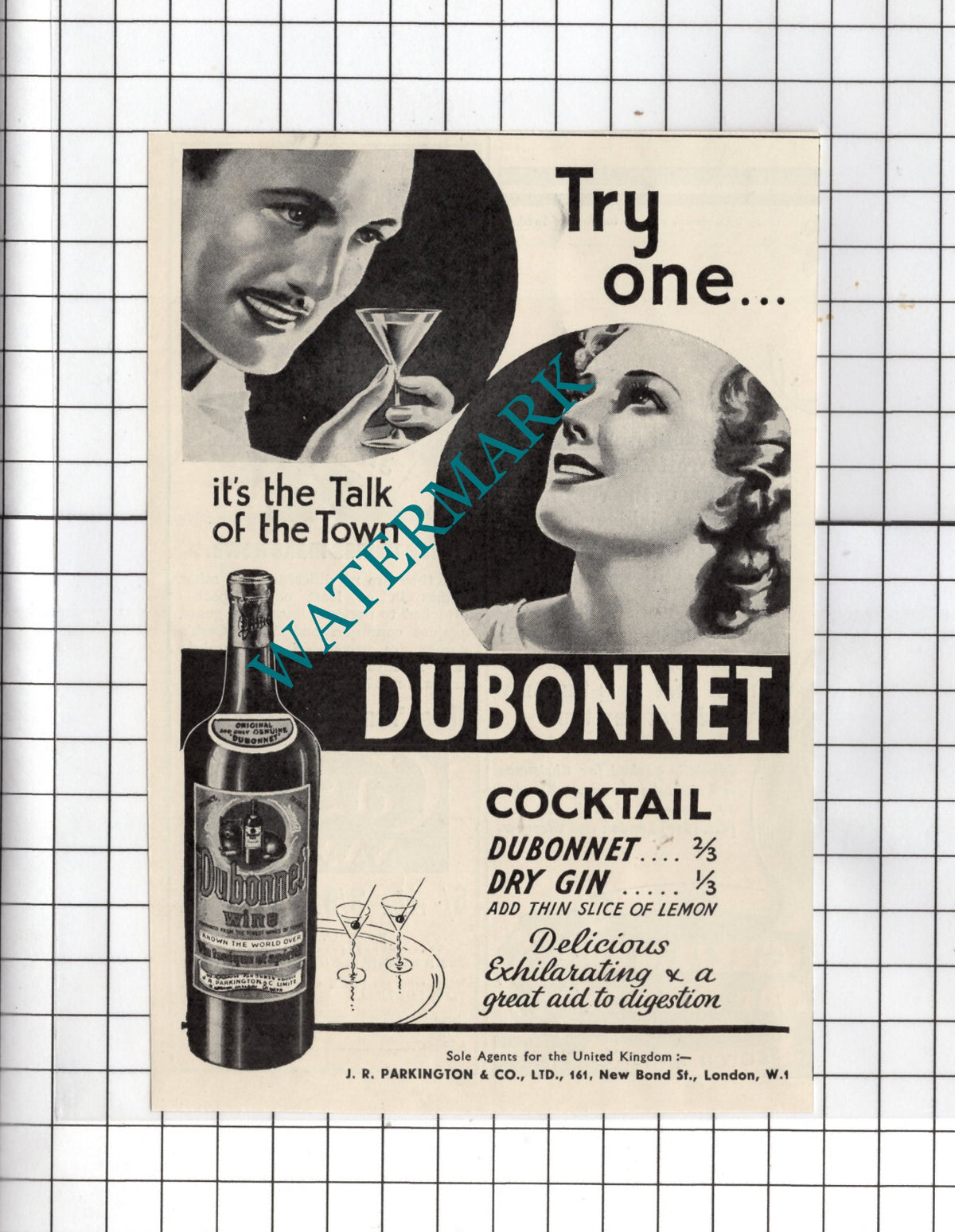 Dubonnet - 1936 Small Advert