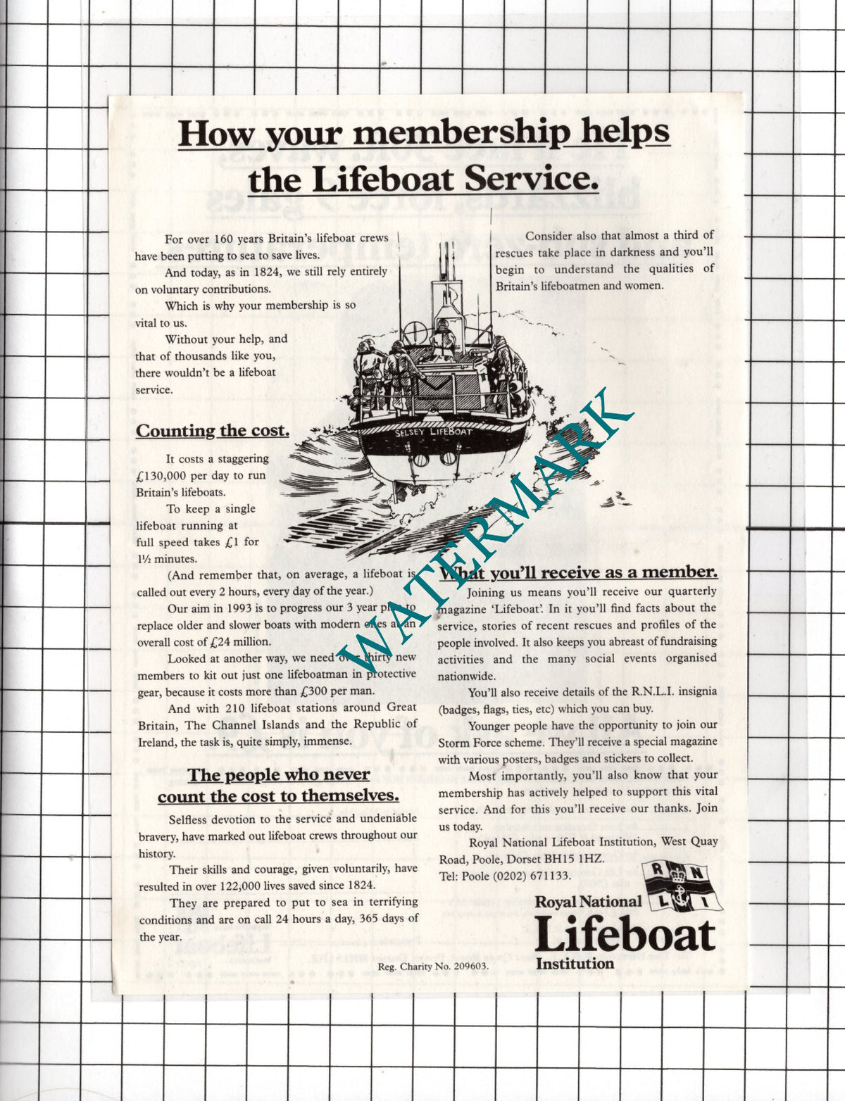 Chris Andrews Ramsgate Lifeboat RNLI Advert - 1993