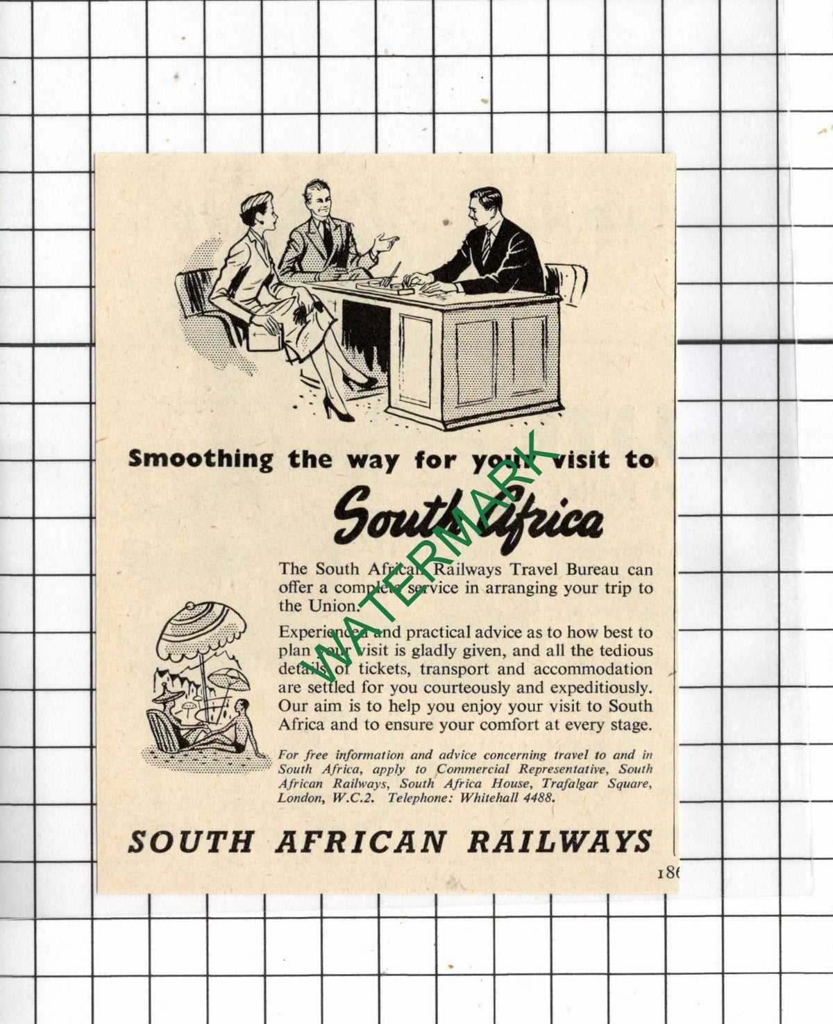 South African Railways - 1955 Small Advert