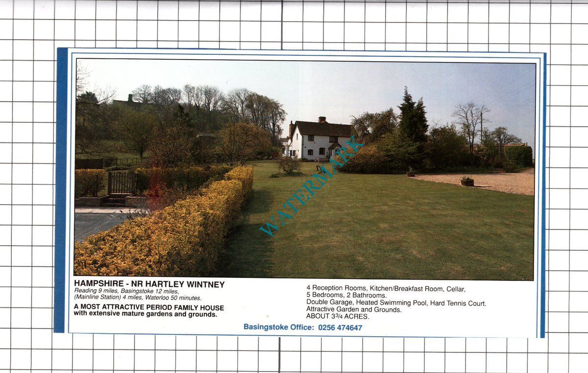 Hartley Wintney Hampshire House Sale Advert - 1990 Clipping / Print