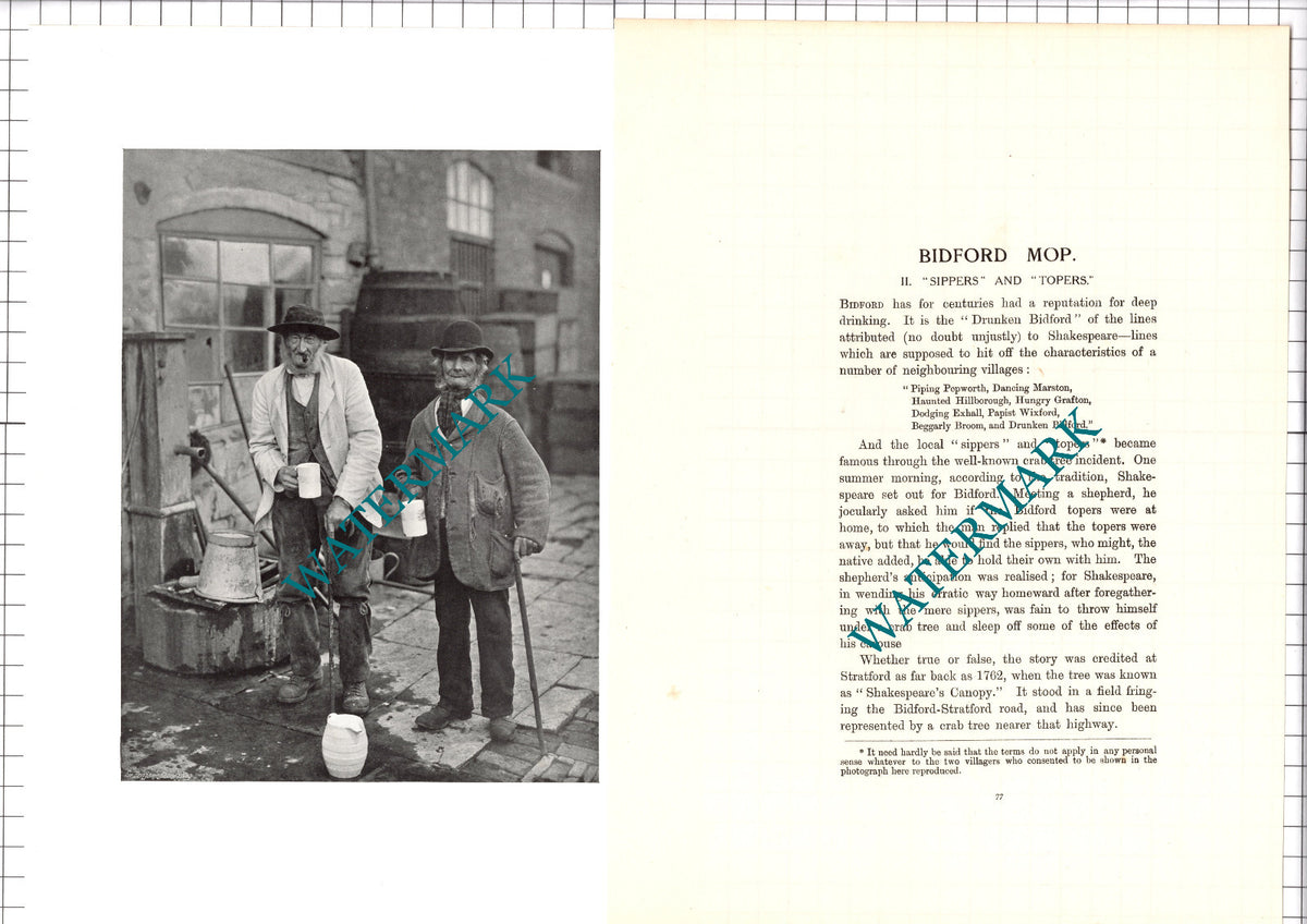 Bidford Mop Bidford On Avon Sippers and Topers - c.1904 Article / Print