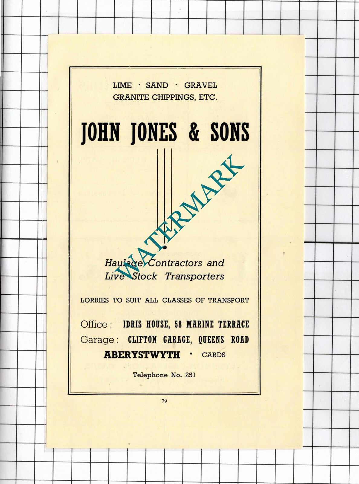 John Jones & Sons Haulage Contractors Aberystwyth Wales - 1957 Advert