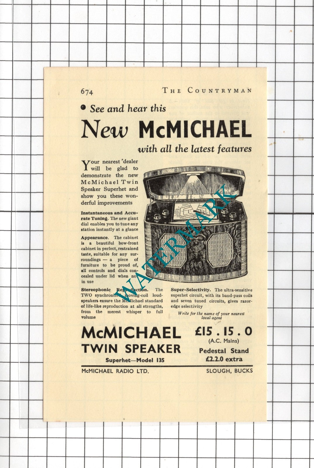 McMichael Radio Ltd Slough ADVERT - 1935 Small Advert
