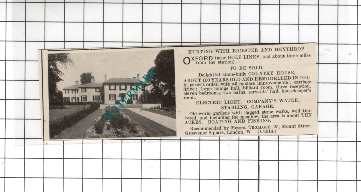 Oxford Oxfordshire - 1916 SMALL House Sale Advert