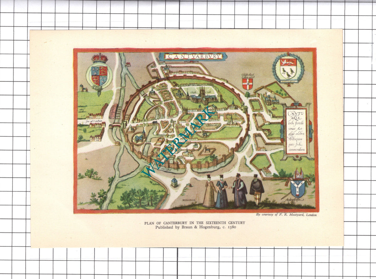 York England / Canterbury Kent - c.1945 Book Print