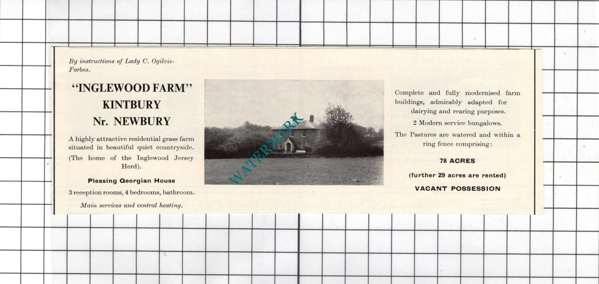 Inglewood Farm Kintbury Berkshire Lady Ogilvie-Forbes - 1967 Small House Advert